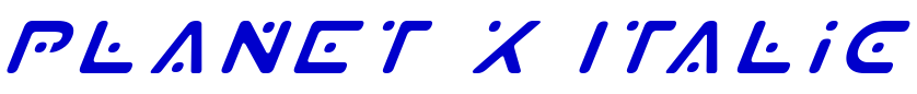 Planet X Italic font